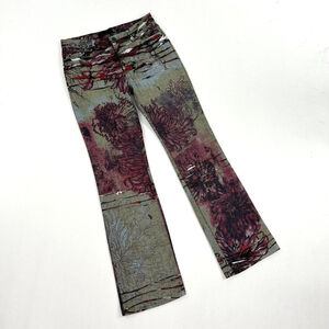 y2k Cavalli scar flowers signature denim jeans